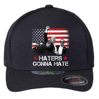 Trump 2024 Flag Haters Gonna Hate Pennsylvania Rally Trump Flexfit Unipanel Trucker Cap