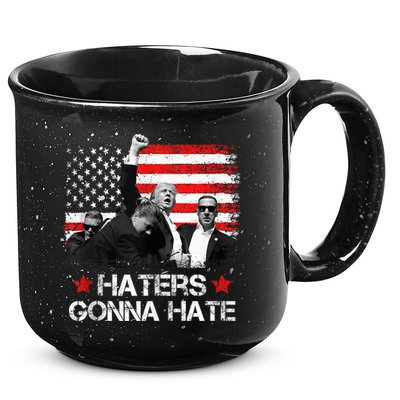 Trump 2024 Flag Haters Gonna Hate Pennsylvania Rally Trump 15oz Campfire Ceramic Mug