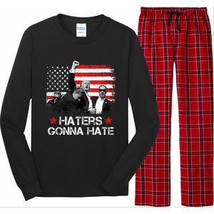 Trump 2024 Flag Haters Gonna Hate Pennsylvania Rally Trump Long Sleeve Pajama Set