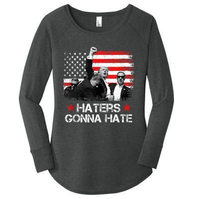 Trump 2024 Flag Haters Gonna Hate Pennsylvania Rally Trump Women's Perfect Tri Tunic Long Sleeve Shirt