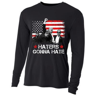 Trump 2024 Flag Haters Gonna Hate Pennsylvania Rally Trump Cooling Performance Long Sleeve Crew