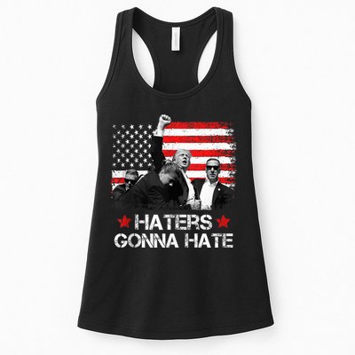 Trump 2024 Flag Haters Gonna Hate Pennsylvania Rally Trump Womens Tank Top
