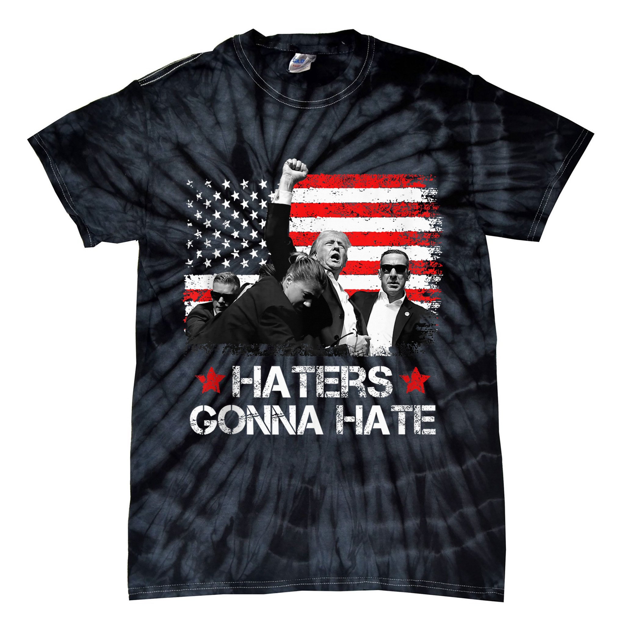 Trump 2024 Flag Haters Gonna Hate Pennsylvania Rally Trump Tie-Dye T-Shirt