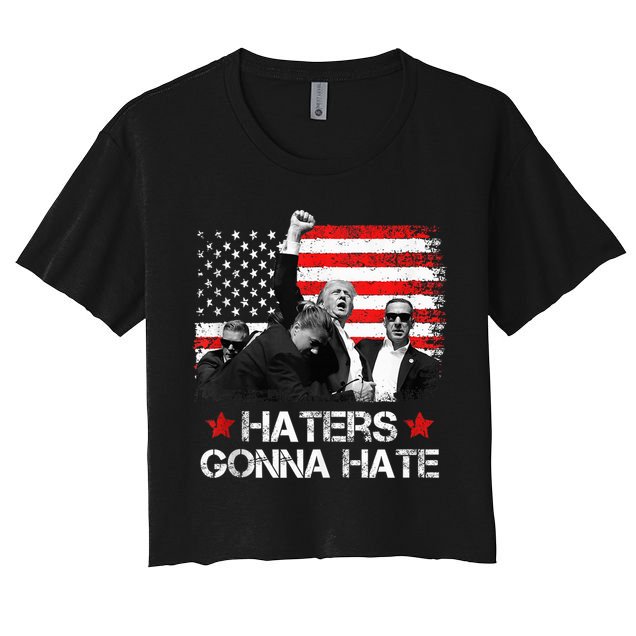 Trump 2024 Flag Haters Gonna Hate Pennsylvania Rally Trump Crop Top