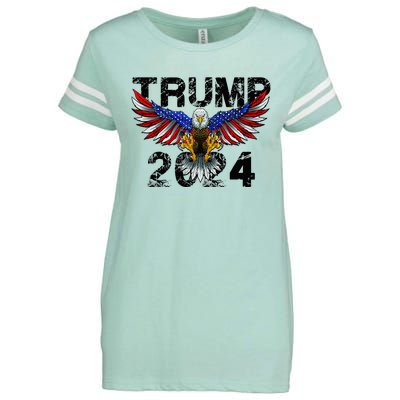 Trump 2024 Flag American Holiday Enza Ladies Jersey Football T-Shirt