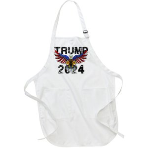 Trump 2024 Flag American Holiday Full-Length Apron With Pockets