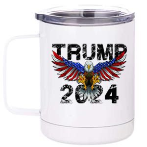 Trump 2024 Flag American Holiday 12 oz Stainless Steel Tumbler Cup