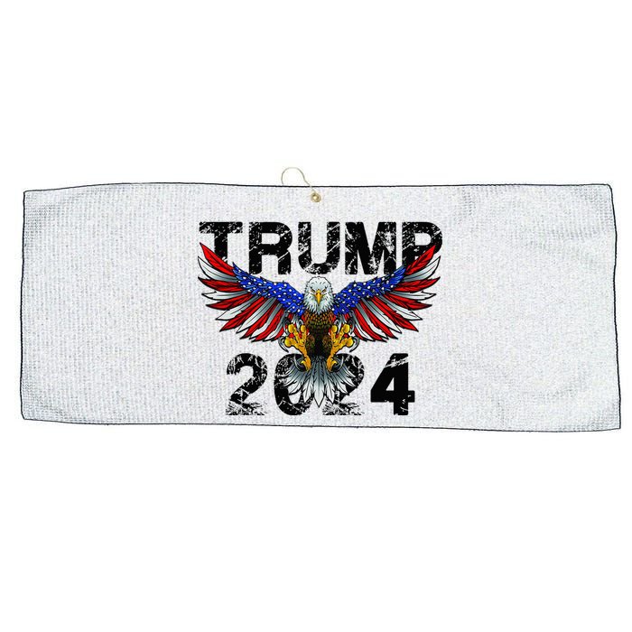 Trump 2024 Flag American Holiday Large Microfiber Waffle Golf Towel