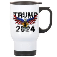 Trump 2024 Flag American Holiday Stainless Steel Travel Mug