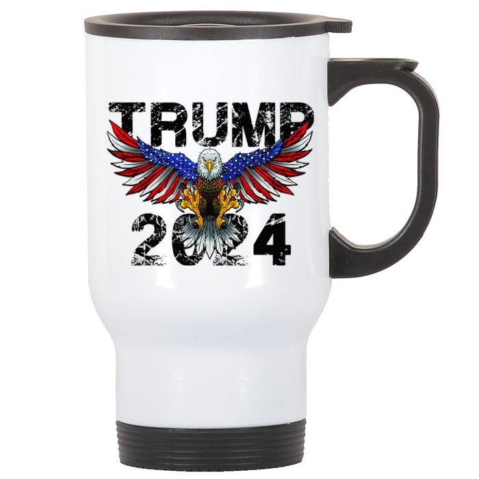 Trump 2024 Flag American Holiday Stainless Steel Travel Mug