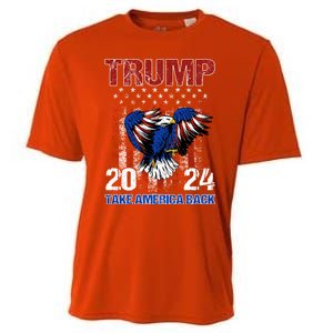 Trump 2024 Flag Take America Back Trump 2024 Gift Cooling Performance Crew T-Shirt