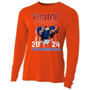 Trump 2024 Flag Take America Back Trump 2024 Gift Cooling Performance Long Sleeve Crew