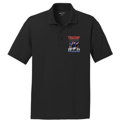 Trump 2024 Flag Take America Back Trump 2024 Gift PosiCharge RacerMesh Polo