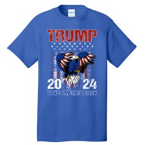 Trump 2024 Flag Take America Back Trump 2024 Gift Tall T-Shirt