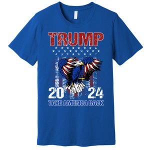 Trump 2024 Flag Take America Back Trump 2024 Gift Premium T-Shirt