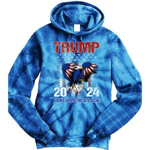 Trump 2024 Flag Take America Back Trump 2024 Gift Tie Dye Hoodie