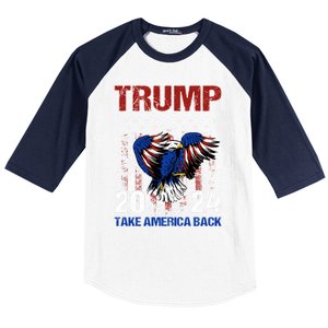 Trump 2024 Flag Take America Back Trump 2024 Gift Baseball Sleeve Shirt