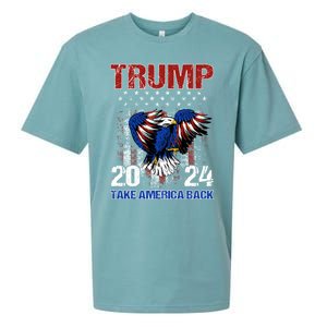 Trump 2024 Flag Take America Back Trump 2024 Gift Sueded Cloud Jersey T-Shirt