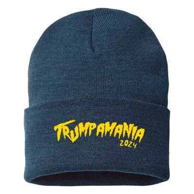 Trumpamania 2024 Funny Pro Donald Trump Sustainable Knit Beanie