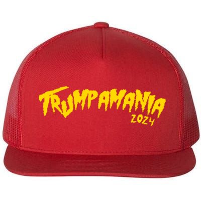 Trumpamania 2024 Funny Pro Donald Trump Flat Bill Trucker Hat