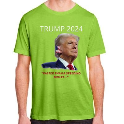 Trump 2024 Faster Than A Speeding Bullet Patriotic Graphic Adult ChromaSoft Performance T-Shirt