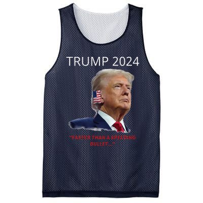 Trump 2024 Faster Than A Speeding Bullet Patriotic Graphic Mesh Reversible Basketball Jersey Tank