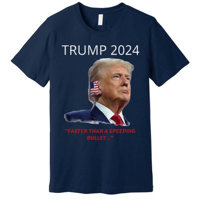 Trump 2024 Faster Than A Speeding Bullet Patriotic Graphic Premium T-Shirt