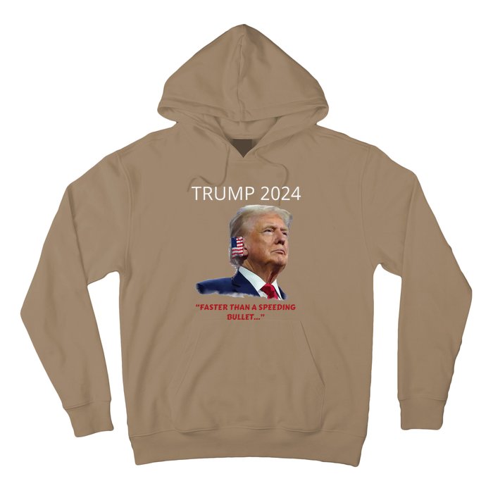 Trump 2024 Faster Than A Speeding Bullet Patriotic Graphic Hoodie