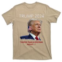 Trump 2024 Faster Than A Speeding Bullet Patriotic Graphic T-Shirt