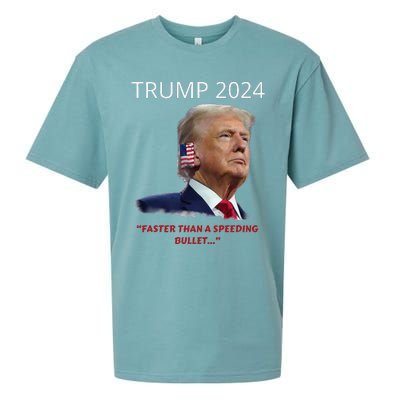 Trump 2024 Faster Than A Speeding Bullet Patriotic Graphic Sueded Cloud Jersey T-Shirt