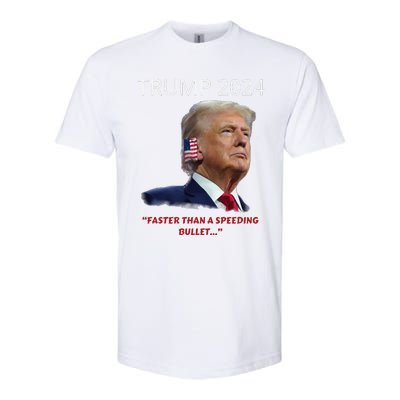 Trump 2024 Faster Than A Speeding Bullet Patriotic Graphic Softstyle CVC T-Shirt