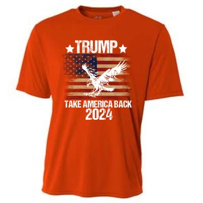 Trump 2024 Flag Take America Back Men Women Trump 2024 Cooling Performance Crew T-Shirt