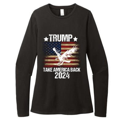 Trump 2024 Flag Take America Back Men Women Trump 2024 Womens CVC Long Sleeve Shirt