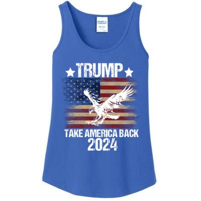 Trump 2024 Flag Take America Back Men Women Trump 2024 Ladies Essential Tank