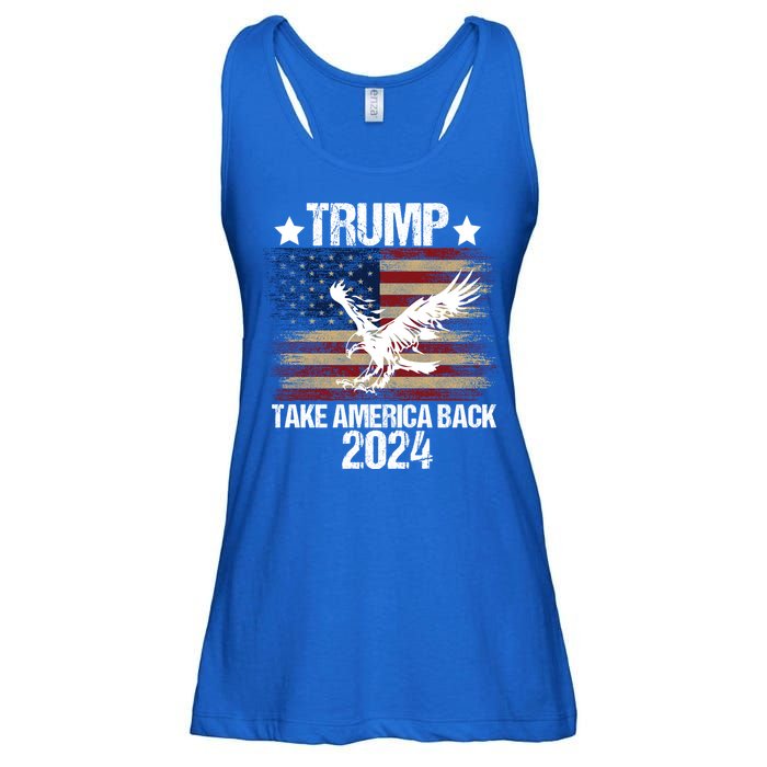 Trump 2024 Flag Take America Back Men Women Trump 2024 Ladies Essential Flowy Tank