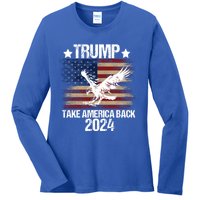 Trump 2024 Flag Take America Back Men Women Trump 2024 Ladies Long Sleeve Shirt