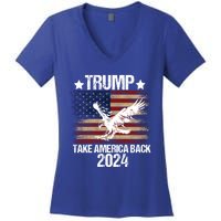 Trump 2024 Flag Take America Back Men Women Trump 2024 Women's V-Neck T-Shirt