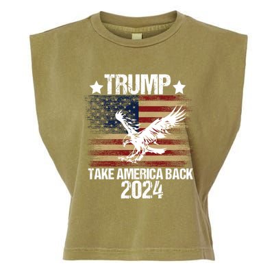 Trump 2024 Flag Take America Back Men Women Trump 2024 Garment-Dyed Women's Muscle Tee