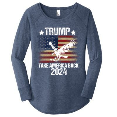 Trump 2024 Flag Take America Back Men Women Trump 2024 Women's Perfect Tri Tunic Long Sleeve Shirt