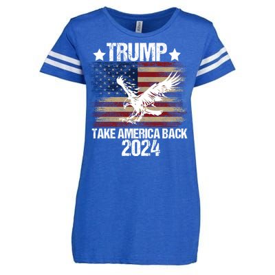 Trump 2024 Flag Take America Back Men Women Trump 2024 Enza Ladies Jersey Football T-Shirt