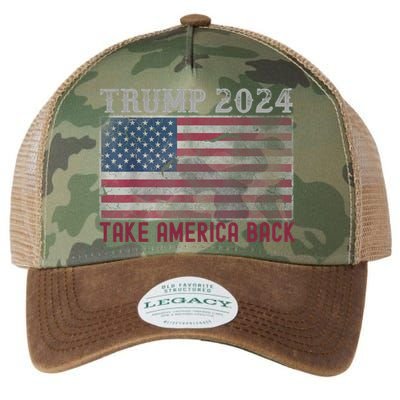 Trump 2024 Front And Back Legacy Tie Dye Trucker Hat