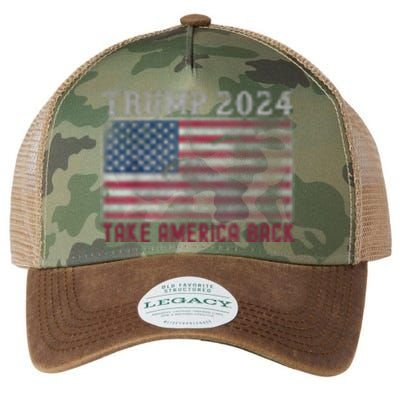 Trump 2024 Front And Back Legacy Tie Dye Trucker Hat