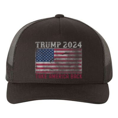 Trump 2024 Front And Back Yupoong Adult 5-Panel Trucker Hat