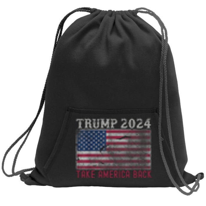 Trump 2024 Front And Back Sweatshirt Cinch Pack Bag