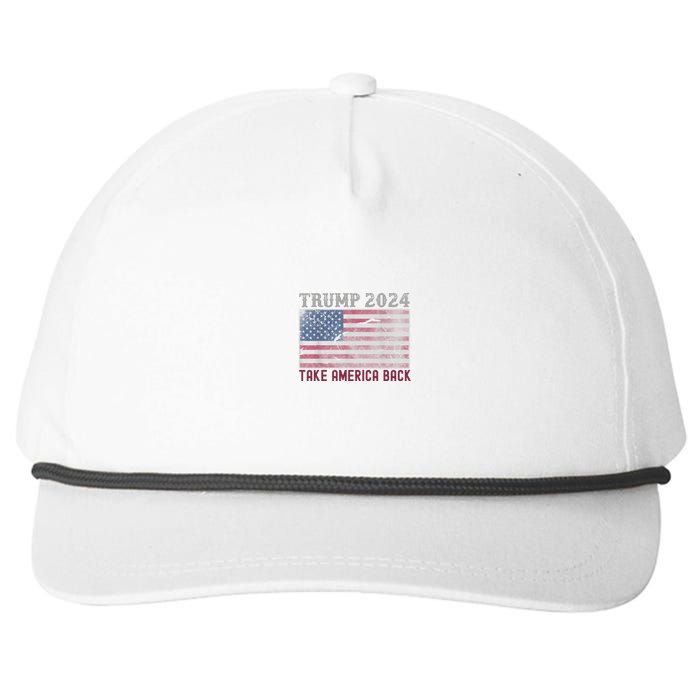 Trump 2024 Front And Back Snapback Five-Panel Rope Hat