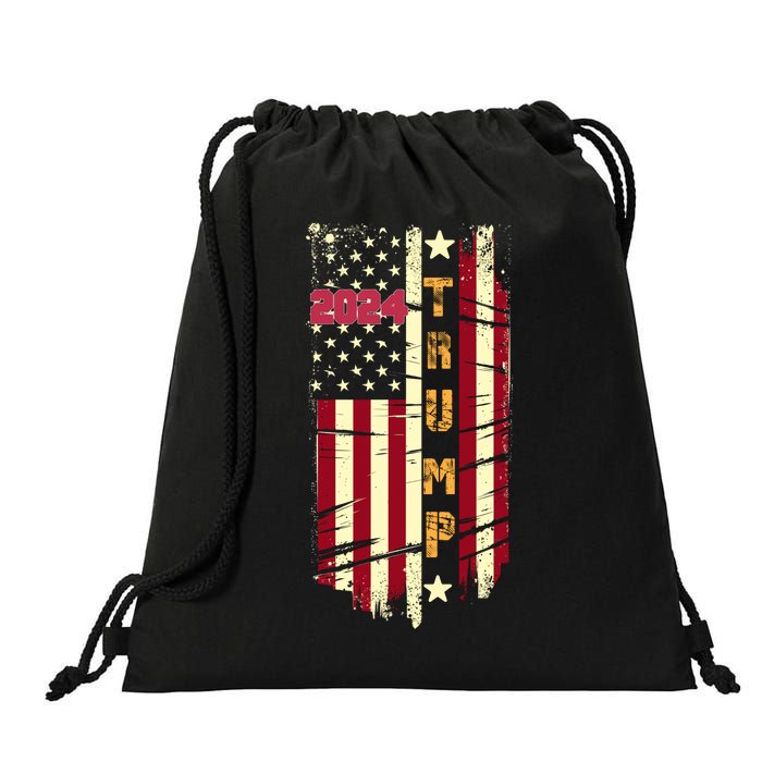 Trump 2024 Front And Back Drawstring Bag