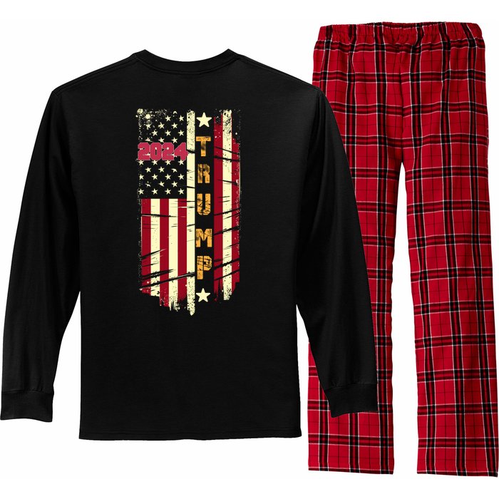 Trump 2024 Front And Back Long Sleeve Pajama Set