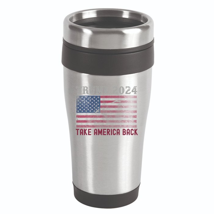 Trump 2024 Front And Back 16oz Travel Tumbler