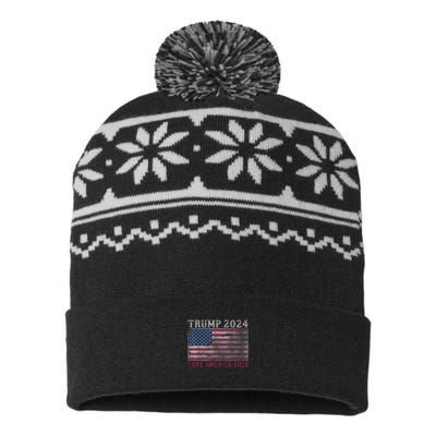 Trump 2024 Front And Back USA-Made Snowflake Beanie