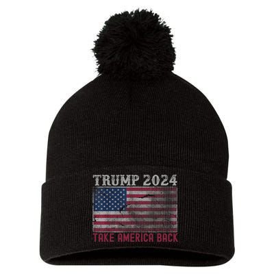 Trump 2024 Front And Back Pom Pom 12in Knit Beanie
